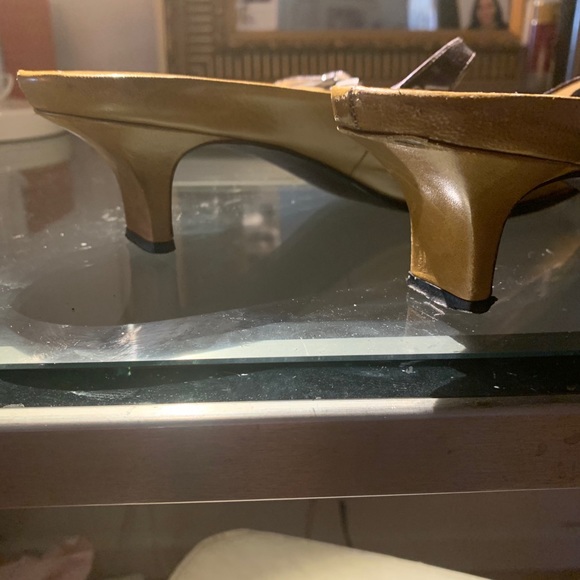 Prada Vintage Tan Kitten Heels with Strap - Picture 8 of 8